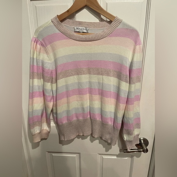 Michael Stars Dolly Volt Multicolor Striped Women's Sweater L - Picture 1 of 5